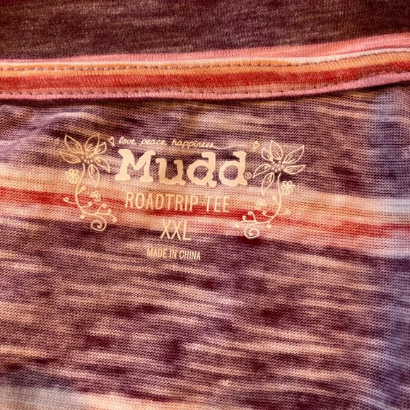 Mudd Burnout Roadtrip Striped T-shirt - Picture 4 of 5